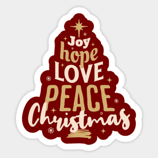 Joy Hope Peace Christmas Sticker